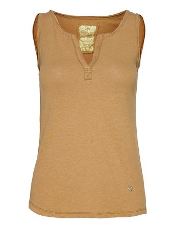 Troy Tank Top T-shirts & Tops Sleeveless Beige MOS MOSH