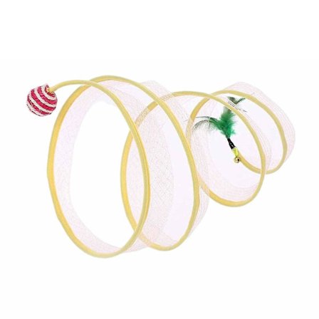 Sammenleggbar kattetunnel, kattetunnelrør sammenleggbart kjæledyrleketøy, kattekanal leketøy katteleketunnel, S-formet innendørs kattetunnel leketøy, 