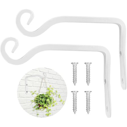 6 tuuman ripustettava kasvirouku, koristeellinen suora kasvirouku lintujen ruokinta-automaatteihin (2, valkoinen