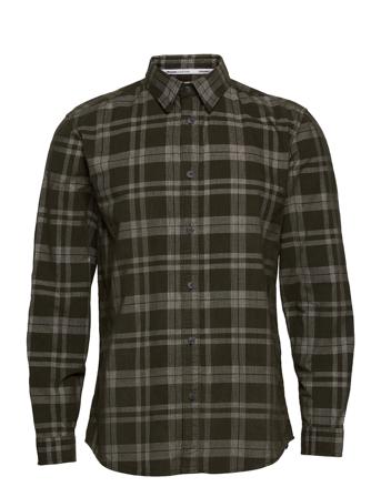 Slhslimasher Shirt Ls Cord Camp Green Selected Homme