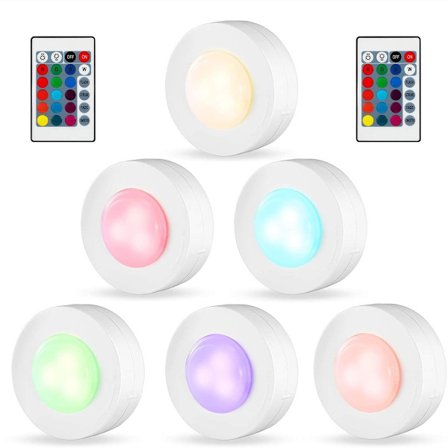 Skåpsbelysning, varmvit, 4000 K, självhäftande LED-spotlight, batteridriven, med fjärrkontroll