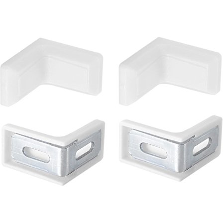 29x29x18mm(lxwxh) Hjørnebraketter i plast - 20-pakning - God til møbelreparasjon - 2 hull L-formet rett vinkelbrakett - Hvit