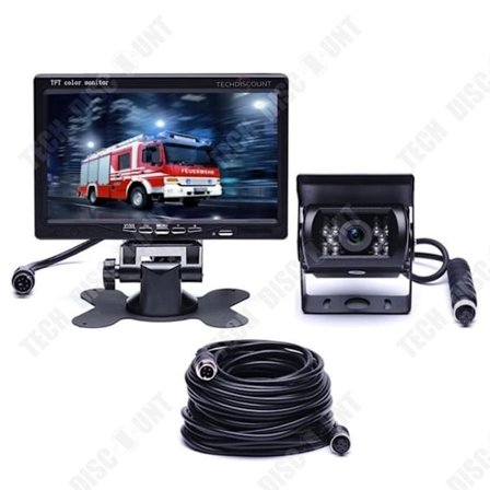 TD trådbunden backkamera 7 tum IP67 18 natt infraröda lysdioder LCD-skärm Pekskärm Trådlös backkamera GPS bil