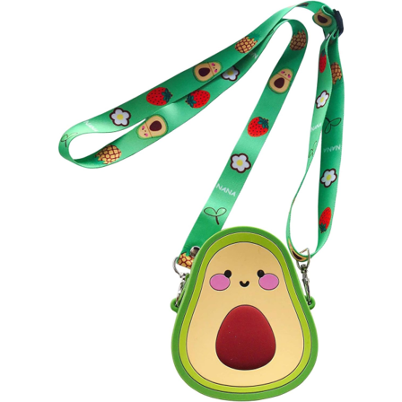 3D tecknad avokado silikon myntplånböcker Söt handväska Headsetväska Smink och hårtillbehör Väska Sunmostar