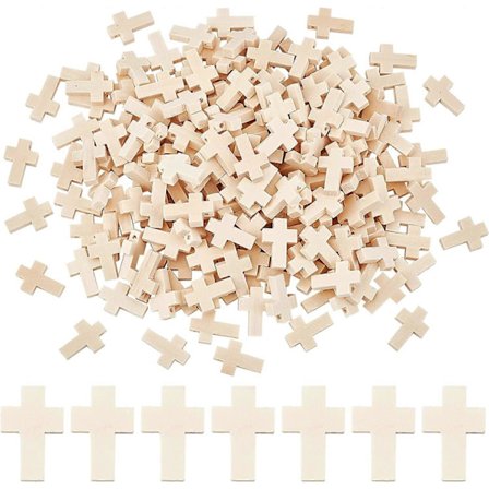 200 stk. Tre Kors Anheng Naturlige Små Tre Kors Anheng med Hull