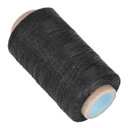 250 meter 150D læderhåndværk flad sytråd håndsøm voksbehandlet tråd (sort)_tfrf