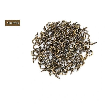 120 Stykker 30,02 mm, Skruekroge, Små Skruekroge 3/4 Tomme, Metal Skruekrog, Loftkopkrog, til Plast- og Træoverflader, til Hængende Planter, Kunst
