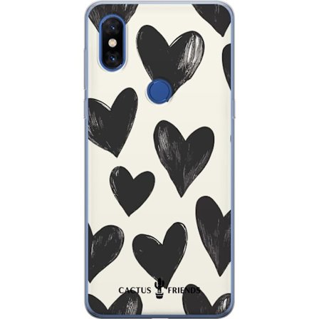 Kompatibelt Mobildeksel til Xiaomi Xiaomi Mi Mix 3 Cactus and Friends - Bold Black Love Pattern