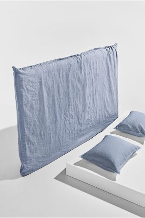 Pastill - Lou överdrag till sänggavel, franskt lin - Blå - Sänggavelöverdrag - 90 - Från Homeroom