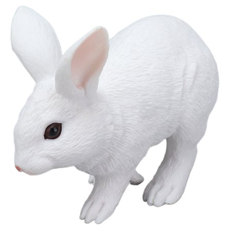Påskekaninfigur Statisk Kanin Statue Ornament for Hjem Landskap Display Dekor Hvit