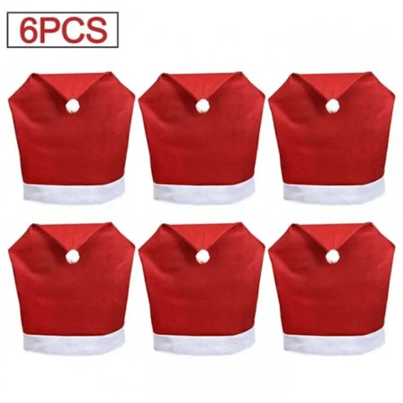 6 stk. Jule Nissehue Stolbetræk Juledekoration Bord Nytårs Ornamenter Til Hjemmet Navidad Noel Julegave