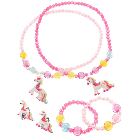 10-pack Unicorn Halsband, Armband, Hårrings och Örhängen Set - Unicorn Presenter för Små Flickor