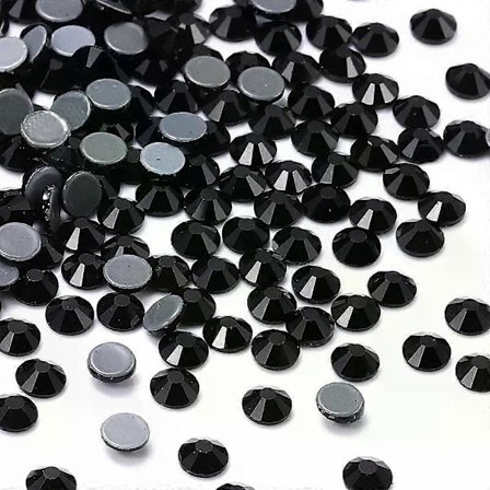 SS3-SS50 Hotfix Glas Flatback Rhinestone Sort Glitter Sten Rhinestones til DIY Håndværk Syning Bryllupstilbehør