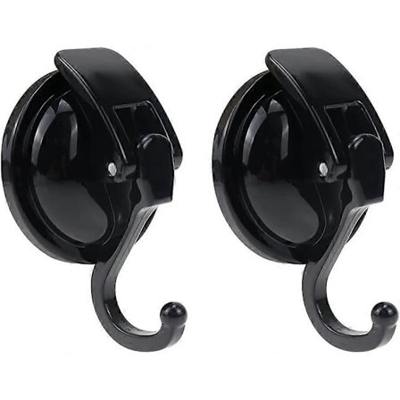 Sugekop Krog Badeværelseskrog 2 Stykker Viskestykkekrog Ingen Boring Sort Håndklædekrog Stærk Sugekop Nano Sugekopper Badeværelse Kan Holde 5 kg