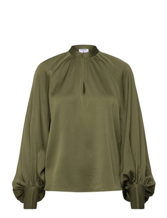 Filippa K Stand Collar Blouse - Green - 34