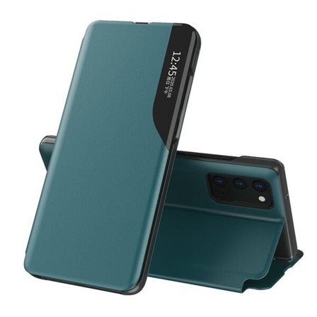 Eco Leather View Case elegant bokhylleveske med kickstand for Samsung Galaxy A72 4G grønn