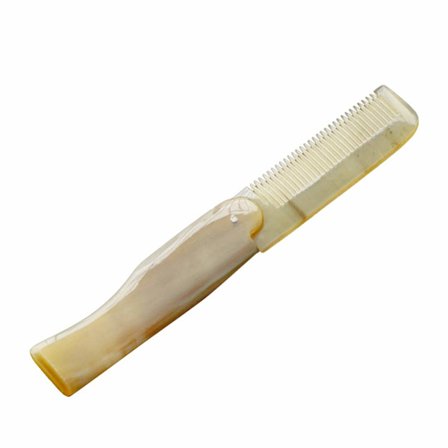 Lommekam i reiseformat, sammenleggbar kam i oksehorn