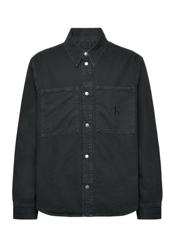Canvas Relaxed Linear Shirt Dongerijakke Denimjakke Svart Calvin Klein Jeans*Betinget Tilbud
