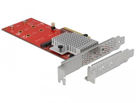 Delock PCI Express Card > 2 x internal M.2 - grensesnittsadapter - M.2 Card - PCIe 3.0 x8