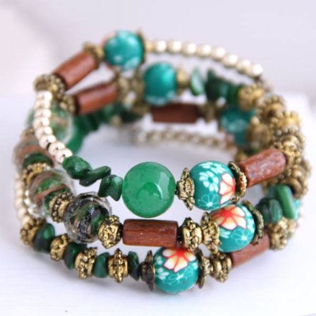 Bohemian Armband Multilayer Armband GRÖN
