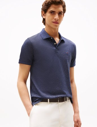 Tommy Hilfiger Mercerised Two Tone Reg Polo - Navy - S