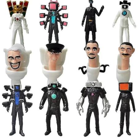 2023 Skibidi Toalettfigur Skibidi Toalett Og Kameramann Figurer Skibidi Toalett Figuras Leke Tv Mann Plast Pvc Dukke Kakepynt Dekor[HK] B 12pcs