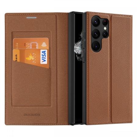 Dux Ducis Skin X2 Läderfodral Brun för Samsung Galaxy S23 Ultra