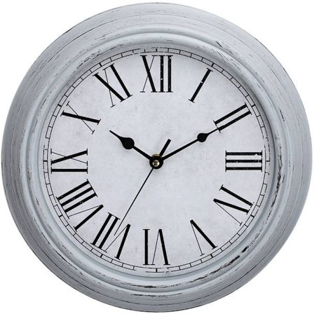 Grå Vintage Kvarts Veggklokke 30cm Stille Ikke-Tikkende Store Tall