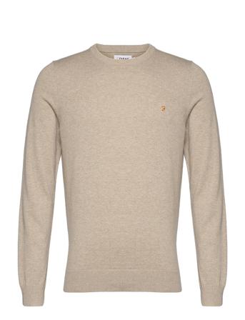 Mullen Cotton Sweate Strikket Trøje Med Rund Hals Beige Farah
