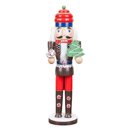 14 tommer træ honningkager mand nøddeknækker soldat konge figurer ferie juledekoration til bordplade desktop fritidshus