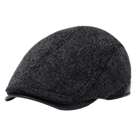 Multifunktionel Varm Herre Uld Beret Hat Klassisk Britisk Hat Ørebeskyttende Beret Kasketter til Daglig Brug om Vinteren brun