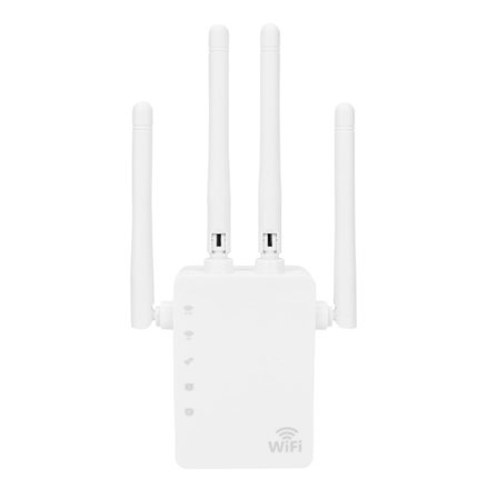 WiFi-repeater 1200M trådlös extender 2.4G/5G dubbla nätverksportar externa 4 antenner