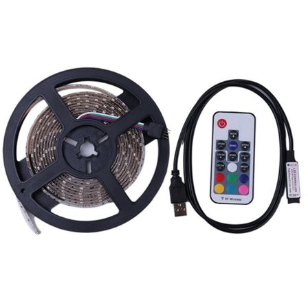 RGB LED-slinga USB med fjärrkontroll - 5 meter vattentät
