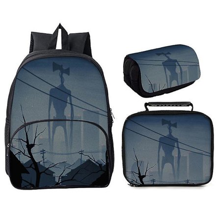 Siren Head 3-piece Student Round Flip-up Pencil Case Around Mouthpiece Style 6