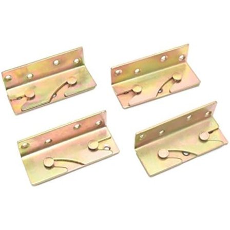 4 stk. sengbeslag, kraftige sengehængsler, sengehjørnebeslag, sengehest-fastgørelsesbeslag(84*33mm)