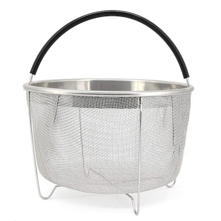 Dampkurv i rustfritt stål for Instant Pot, med silikonbelagt håndtak, spesialtilpasset for 5/6 Qt eller 8 Qt Instapot trykkoker