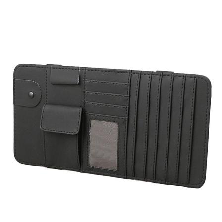 Auton aurinkosuojan järjestäjä säilytystasku auton sisätilatarvikkeet CD-kortteja varten Musta 30,5X16,5cm Black 30.5X16.5cm