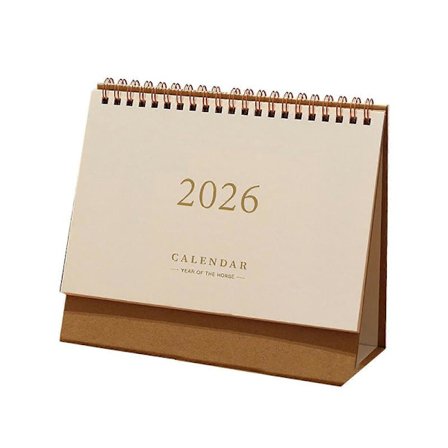 2026 Bordkalender JAN 2026 - DEC 2026 Stående Flip Skrivebordskalender 12 Måneders Planlægger med Dobbelt Spiralbinding til Hjemmekontor Skole