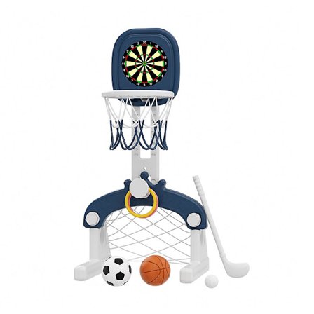 5-i-1 Basketballkurv for barn med basketball, fotball, golf, ringkast og dartskive LGL