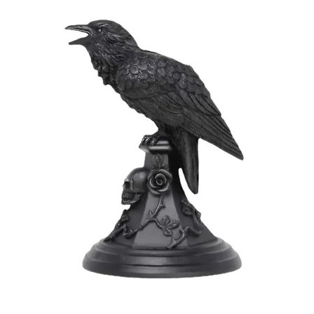 Raven Ljusstake, Ockult Mörk Gotisk Ljusstake Halloween Heminredningstillbehör, Svart Harts Ljusstake Prydnad, Utomhus Staty & Skulptur Kråka