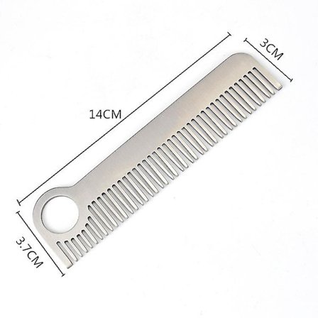 Rostfritt stål nyckelring kam liten fickkam mini antistatisk skägg mustasch kam 1 st