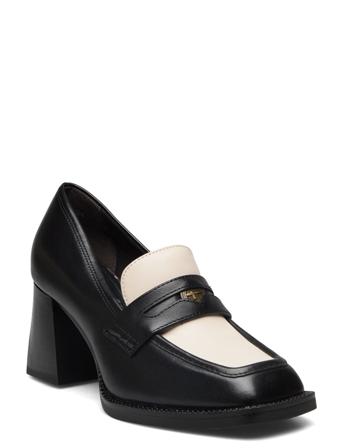 Women Slip-On Shoes Heels Heeled Loafers Svart Tamaris*Betinget Tilbud