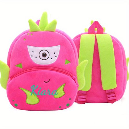 Brugerdefineret Broderet Tegneserie Frugt Rygsæk, Farverig Letvægts Rygsæk med Lynlåslukning og Sidelommer, Perfekt til Rejser, Afslappet Out[D]