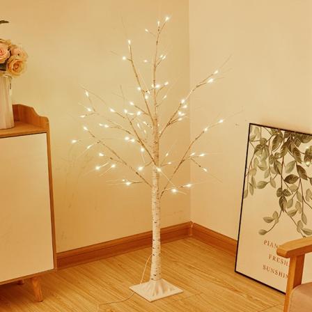 Juletræsimulering Sølv Birk Dekorative Lys Levende Soveværelse Dekoration Modellering Lys Warm White 60cm USB