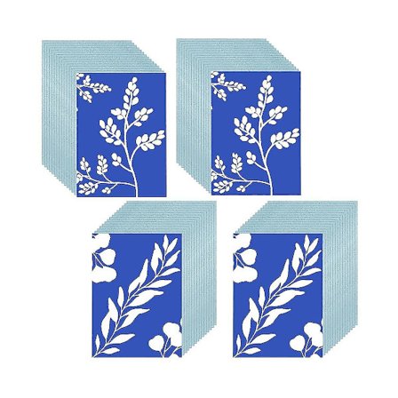 60 stk Cyanotype papir A5 soltrykk kunstsett Høysensitivt solpapir Soltrykk papir Tegnekunst