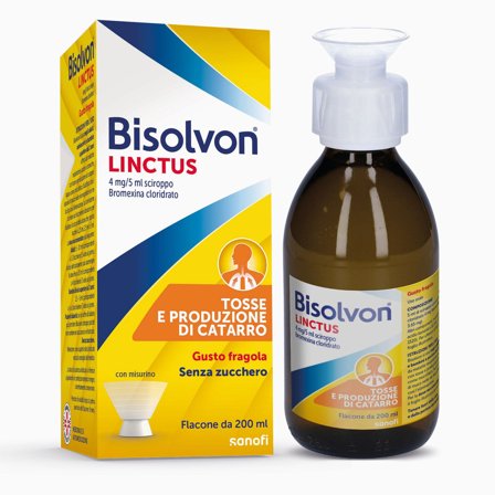 Bisolvon Linctus Sciroppo Per Tosse Grassa +2 Anni Gusto Fragola