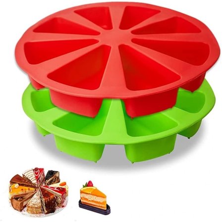 2 pak silikone bageforme, trekant kageform DIY/8 hulrums silikone