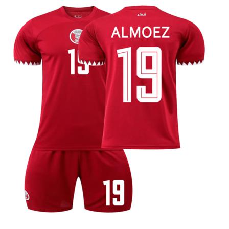 2223 Qatar Hemma Fotbollströja Nr 19 Almoez Jersey Without Socks S(165-170cm)