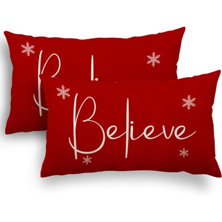 Set med 2 röda julkuddfodral 30x50 Kuddfodral 30x50 Sa