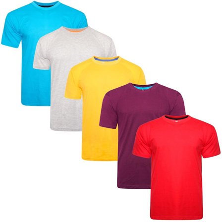 Keanu Herr Enfärgad T-shirt (5-pack) XXL Flerfärgad